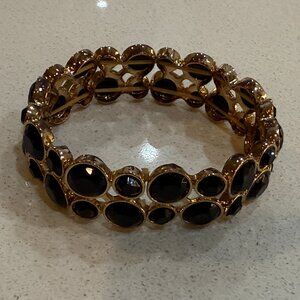 Faceted Onyx Link Stretch Bracelet